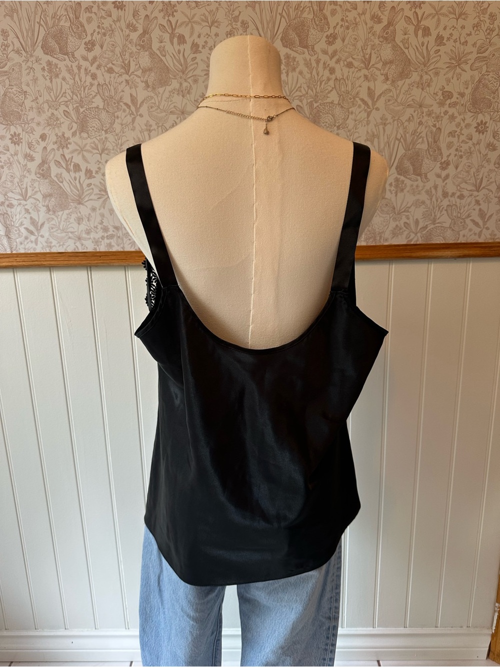 Vintage St. Michael Marks & Spencer Black Satin Lace Camisole – UK 20 - Picture 6 of 7